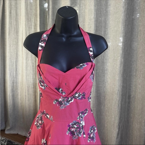 Anthropologie Girls from Savoy Halter Dress Pink Sz 12 wb Taylor Swift - Pin Up - Picture 9 of 11